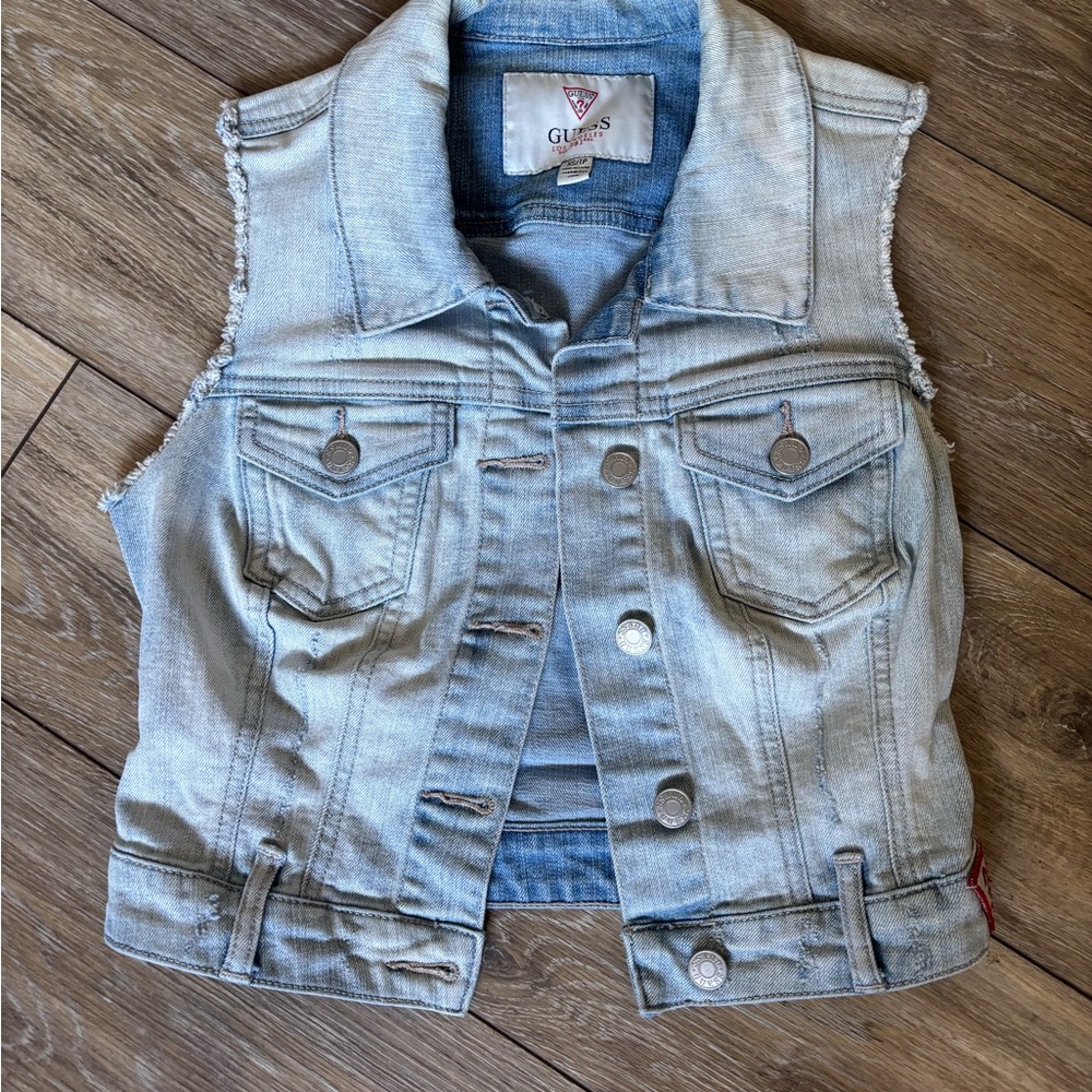 Guess Light Blue Denim Vest- women’s XS size- great condition